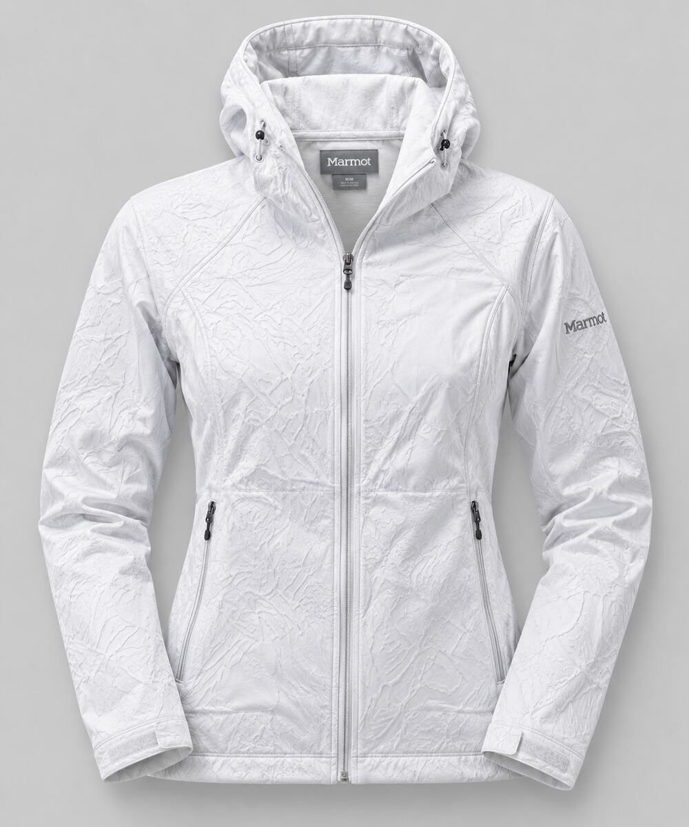 Marmot Womens Small Gray Hooded Softshell Jacket Fleece Lined Full Zip Outdoor